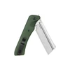 Coltello tascabile pieghevole Freeze 3 verde con lama Damasco, manico G10, clip da tasca in metallo