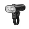 Torcia Olight nera piatta, LED bianco principale, giallo e ausiliario.