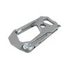 Multiutensile compatto EDC grigio, moschettone robusto con apribottiglie e chiave esagonale per esterni.