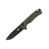 Coltello pieghevole Oknife, lama nera, manico verde scuro.