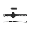 Accessori per torce Olight neri: cordino, supporto per fascia da braccio, clip magnetica, tutti in silicone o nylon.