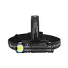 Torcia Olight nera piatta, LED bianco principale, giallo e ausiliario.