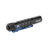 Torcia LED portatile nera con clip blu, logo "i5T EOS" e codice "K02100003".