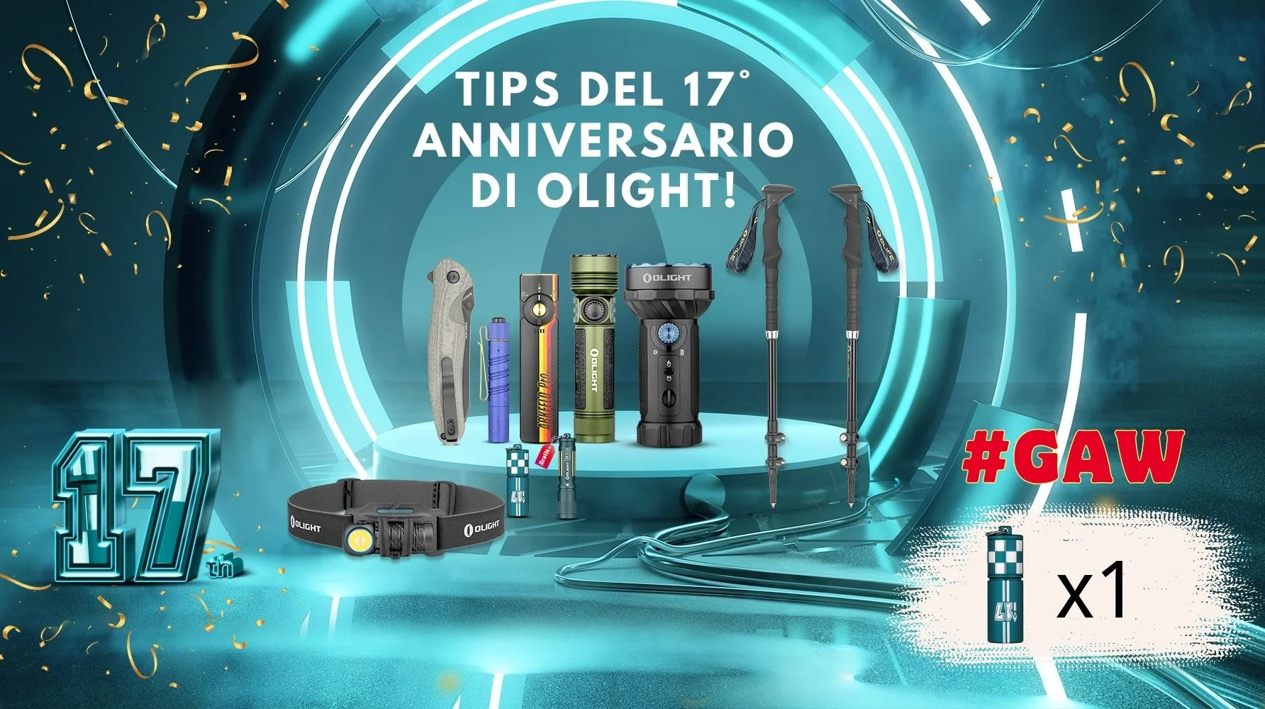 Innumerevoli vantaggi ti aspettano alla celebrazione del 17° anniversario di Olight!